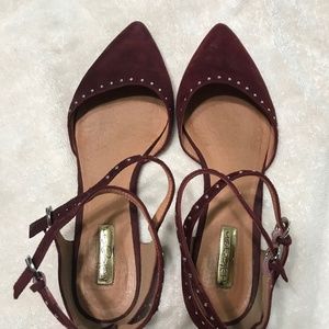 Halogen 'Bristol' Ankle Suede Burgundy Flat